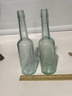 Florida Water Lot  Of 2  Antique Bottles Aqua Murray   Lanman Druggists Glass