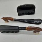 Bakelite Horse Head Brush   Shoe Horn Set Tie Rack Japan Mid Century Vintage 
