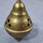 Incense Burner Good Vintage India Etched Brass Pear