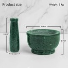 4 Inch Natural Granite Marble Mortar And Pestle Set Solid Green Stone Marble    