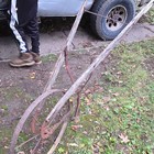 Antique Salvage Plow Cultivator  Wood   Metal  Brown black
