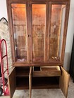 Solid Oak Lighted Drexel Antique China Cabinet  Three Glass Shelves Included 