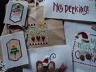 10 Completed Cross Stitch Christmas Santa Mouse Lizzie Kate Joy Junk Journal Lot