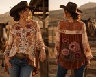Aratta Silent Journey Paisley Velvet Blouse