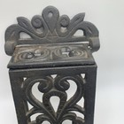Vintage Cast Iron Hanging Wall Mounted Match Stick Box Safe Toothpick Holder Lid