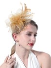 Women s Fascinators Hat Organza Church Tea Party Headwear Wedding Feather Hat   