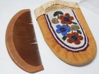 1920-30s Vintage Antique Cree Indian Beaded Pouch Moose W  Old Wooden Comb