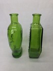 2 Vintage Wheaton Green Skull   Coffin Glass Bottle Poison Casket