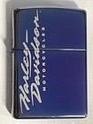Zippo 2003 Harley Davidson Logo Blue Sapphire Finish Lighter Unfired In Box D633