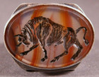 Ancient Roman Legionary Silver Ring Natural Gemstone Intaglio Seal Bull Wearable