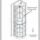 Lighted Curio Cabinet Corner Display Cabinet W  Adjustable Glass Shelves