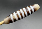 Asian Himalayan Indo Tibetan Nepalese Stripes Chung Dzi Amulet Prayer Agate Bead