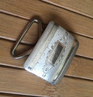Vintage Sterling Silver Belt Buckle With Etched Design  Engraveable  Womens