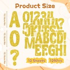 Bulletin Board Letters 129 Pcs Glitter Gold Letter Stickers 12 Sheets Large 4   