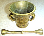 Antique Pharmaceutical Brass Pestal Mortar Apothecary
