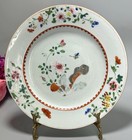 18c Chinese Export Porcelain Famille Rose Plate 10 5    Butterfly Cabbage Leaf