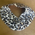 Vtg Leopard Pillbox Hat   Wrap Set Womens Faux Fur Print Neck Warmer