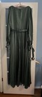 Azazie Leona Eucalyptus A-line Long Sleeve Stretch Crepe Dress