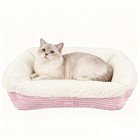 Soft Fleece Cat Bed For Indoor Cats Warm Sleeping Kennel With Removable Cushion