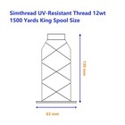 Uv Resistant - Simthread 100  Polyester Bonded Thread Tex 69  12wt  - 1500 Ya   
