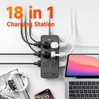 5ft Power Strip Surge Protector 12 Ac Outlets 4 Usb Ports   2 Type C Port Us