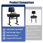 Adjustable Piano Bench With Storage guitar Stool With Back Support Music Keyb   