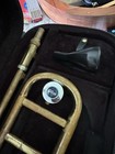 Vintage F e  Olds   Sons Olds Special Brass Trombone W  Case   Mouthpieces