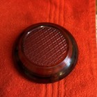 Vintage Glass Wood Floor Ashtray Stand  Black Brown  28  Tall  Round  Indoor