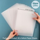 30 Pack Frosted Vellum Paper Sheets 93 Gsm Heat Resistant Translucent Vellum