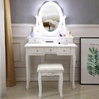 Vanity Set With Lighted Mirror 10 Led Bulbs Makeup Dressing Table Dresser Desk