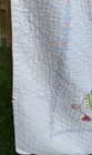 Vtg Small Quilt Circus Clown Animals Baby Blanket Handmade Toddler Red Blue Soft