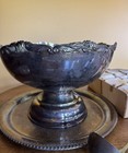Vintage Silverplate Punch Bowl 12 Cups Ladle And Tray E p  Webster Wilcox