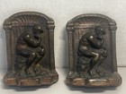 Solid Bronze Rodin s The Thinker Bookends Nude Males Antique Art Deco Cast Iron