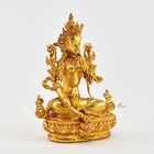 Fine Quality Gold Plated Tibetan Green Tara   Dholma Copper Statue Patan  Nepal