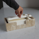 Natural Travertine Napkin Holder 9 8 x4 9 x2 8   Guest Towel Holder  Paper Hand