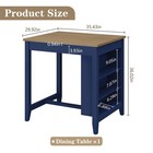 Small Dining Table For 2 Farmhouse Kitchen Storage Shelves Square Compact Blue