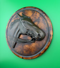 2003 Cold Cast Bronze Wall Plaque  Thoroughbred Type Horse In Double Bridle
