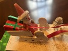 Vintage Japan Christmas Celluloid Santa Claus Sled   Reindeer Gifts Miniature