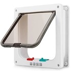 4 Way Lock Pet Door Cat Dog Flap Abs Plastic Small Animal Gate White Usa 