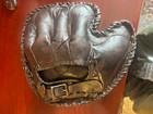 Early 1900 s  Adult Baseball Catchers Mitt -  peerless Brand  Displays Well 