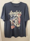 Jimi Hendrix Guitar Usa Flag T-shirt Black Size Xl Band T-shirt