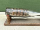 Antique American French 5 Mast Ship In Glass Bottle Diorama Model Made By Sailor