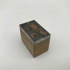 Vintage Printing Letterpress Printers Block Cut Basketball Player Run Dribbling