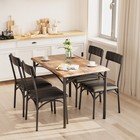 5 Piece Dining Table Set Modern Rectangular Kitchen Table   4 Upholstered Chairs