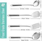 4-pcs Cooking Utensils Set  Stainless Steel Kitchen Utensils  Wok Utensils Set I