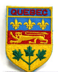 Vintage Quebec Canada Coat Of Arms Jacket Patch Fleur De Lis Travel Souvenir