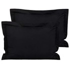 Microfiber Standard Pillow Shams Set Of 2 26  X 20   pack Of 2  Black