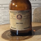Antique Anethol Oil Of Anise Medical Aroma Amber Bottle With Original Contents