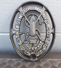 Antique Singer Treadle Sewing Machine Cast Iron Emblem Logo Name Plate Pat  1887