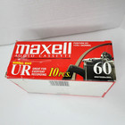 Maxell Audio Blank Tape Cassette 10-pack 60 Ur Normal Bias New Sealed Case 90s